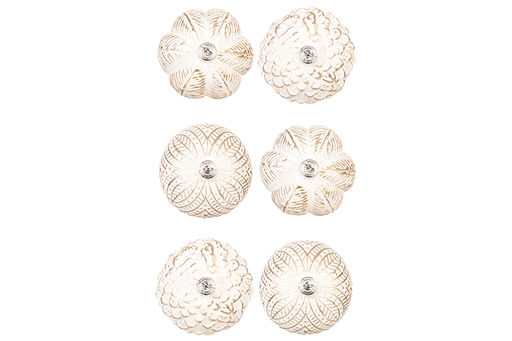 Набор 6 новогодних шаров 8*8 см Винтажные узоры шампань с эффектом старины - Elan gallery фото 5