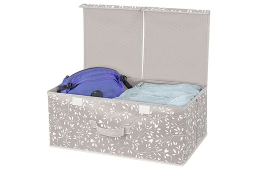 Короб складной для хранения 50*30*20 см Белая веточка на сером + 2 крышки на липучках + ручка - Elan gallery фото 9