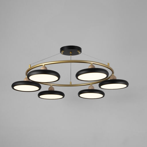 Люстра «Моника» 6 LED 144 Вт 3000-6000К черно-золотой 78×78×100 см