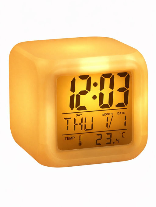Часы - будильник LB-03, дата, температура, белый