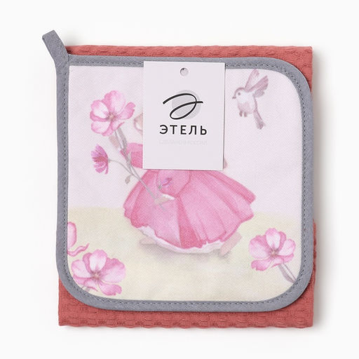 Набор кухонный «Этель. Кролик»: прихватка 19×19 см, полотенце 35×60 см, вафля