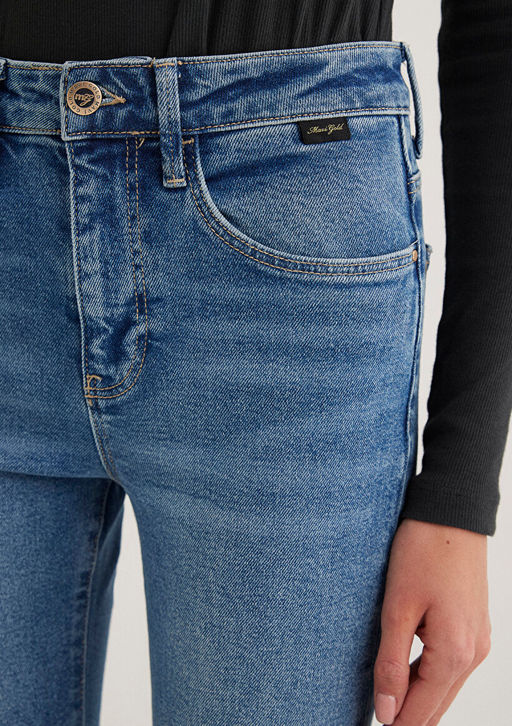 Maria Gold Premium Indigo Mavisi Jean Pantolon
