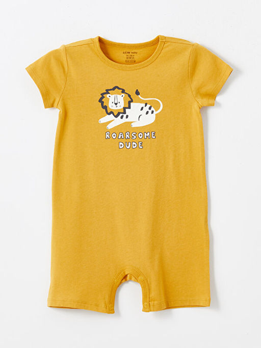 Bisiklet Yaka K?sa Kollu Bask?l? Erkek Bebek Tulum 2li - Waikiki фото 2