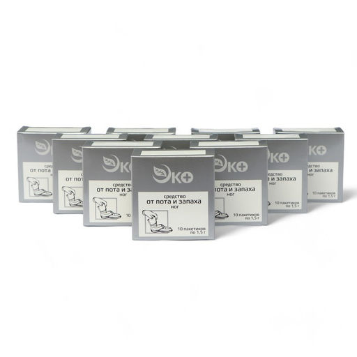 Средство от пота и запаха ног Экотекс, 10 пакетиков по 1.5 г, 10 наборов
