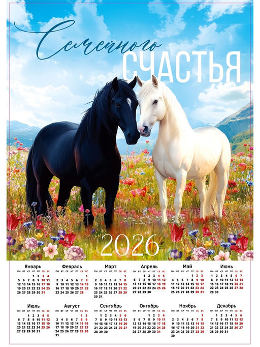 Цена за 20 шт. Календарь 2026 настенный «Семейного счастья», А2