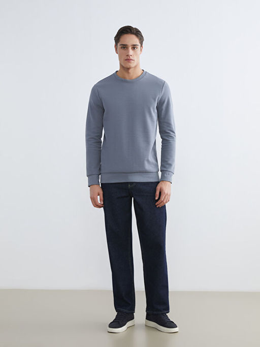 Bisiklet Yaka Erkek Sweatshirt