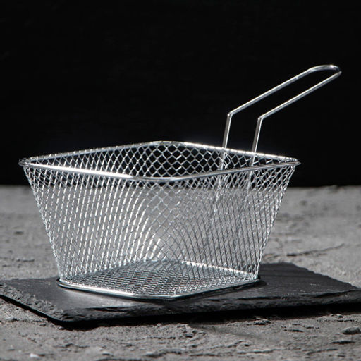 Корзинка для картофеля фри "Квадро" мелкая сетка 14x11x6,5 см арт.4486502 г.Екатеринбург