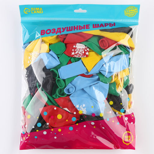 Воздушный шар латексный 12" «День рождения», пастель, 100 шт.