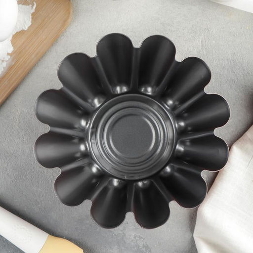 Форма для ромовой бабы и кулича Бутон, 19,5?9 см, антипригарное покрытие, цвет бордовый - Доляна фото 2