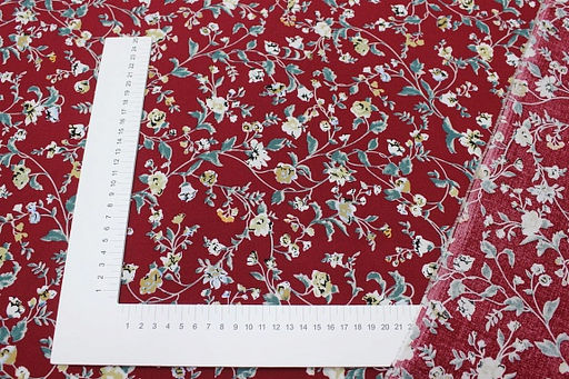 Штапель Теплые воспоминания цв.бордово-красный, ш.1.45м, вискоза-100%, 110гр/м.кв - Купава фото 5