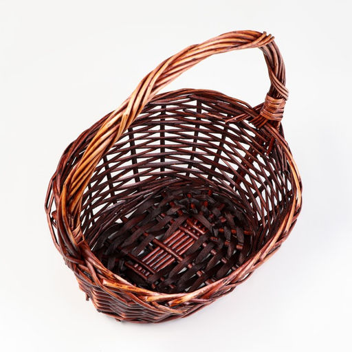 Корзина плетёная для хранения, ива, овальная, тёмная, набор 3 шт.