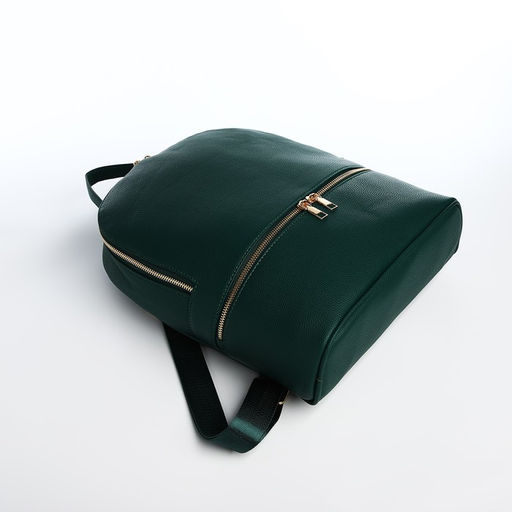 Рюкзак женский из искусственной кожи на молнии, 2 кармана, цвет зелёный - Simaland фото 3