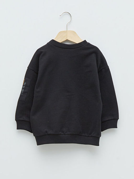 Bisiklet Yaka Uzun Kollu Bask?l? Pamuklu Erkek Bebek Sweatshirt - Waikiki фото 2