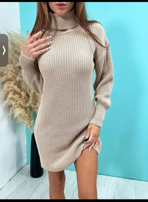 K13190 Платье (вязаный трикотаж) БЕЖЕВЫЙ
