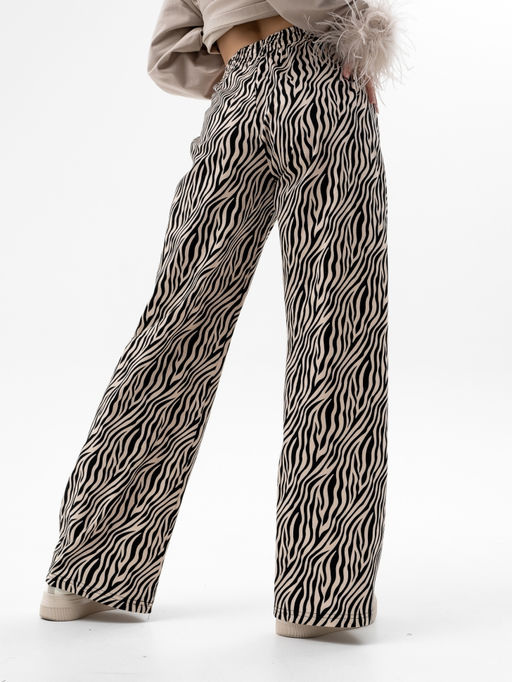 Стильные брюки из хлопка,черно-бежевые - Binita фото 7