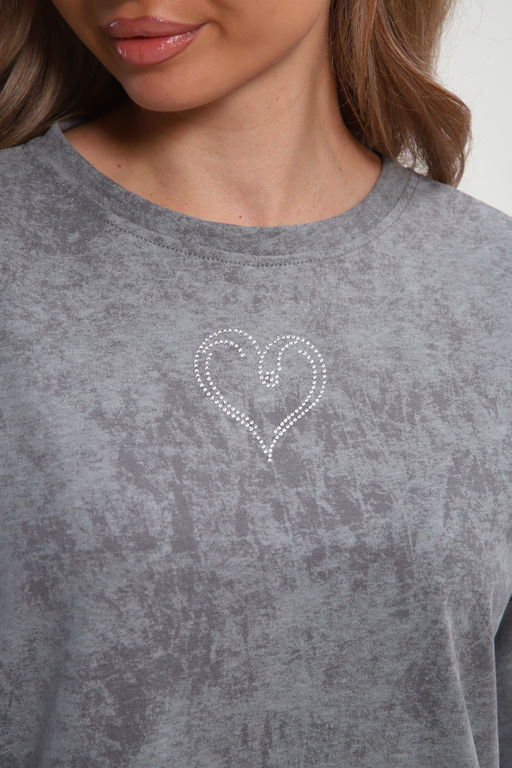 Платье туника варенка с принтом Сердце ТП-02