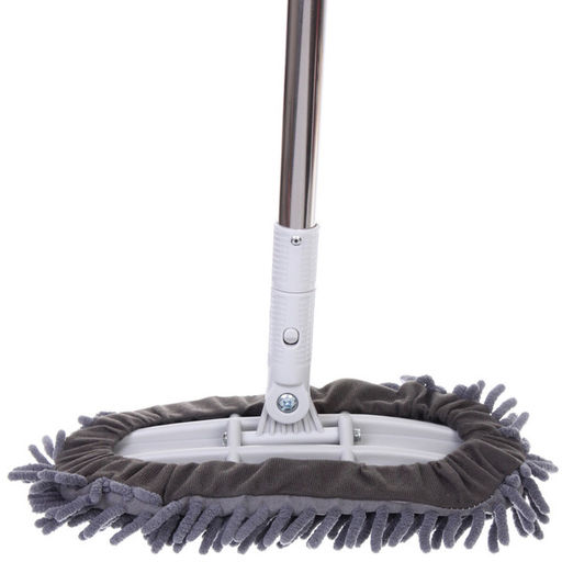 Швабра с насадкой из микрофибры, телескопическая ручка 77-120см силиконовое основание ZY5011