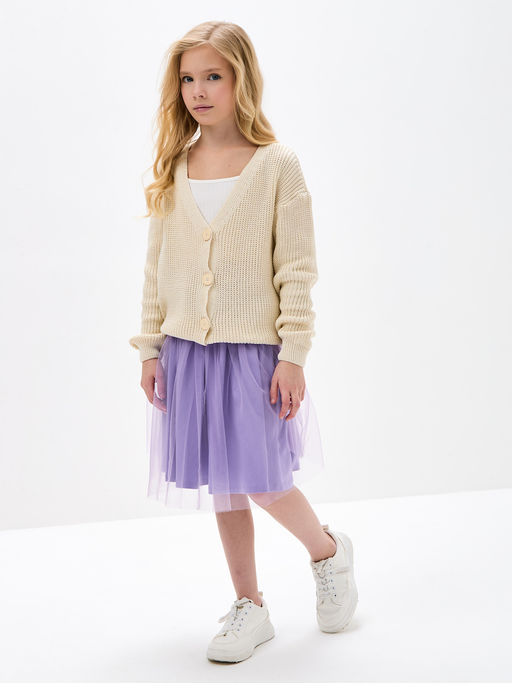 Молочный вязаный кардиган для девочки - Kogankids фото 15