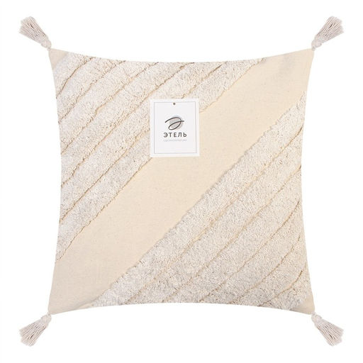 Наволочка декоративная Этель Бохо, 45х45 см, цвет молочный, 100% хлопок  фото 5
