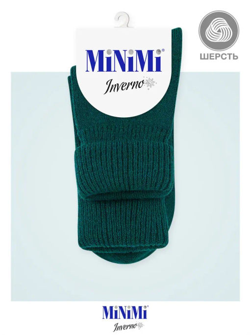 MINI INVERNO 3301 носки жен. 26% Шерсть, 62% Акрил, 10% Полиамид, 2% Эластан - Verde Foresta - Minimi фото 4