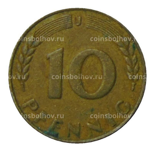 Монета 10 пфеннигов 1949 года J Германия