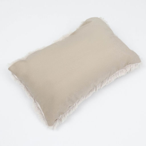 Лежак с подушкой FURRY №1, 45 х 35 х 14 см, вельвет, мех, синтепух, бежевый - Пижон фото 6