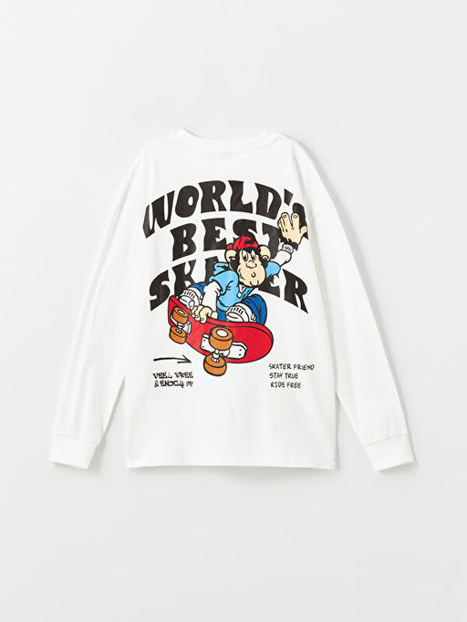 Bisiklet Yaka Nostaljik Maymun Bask?l? Erkek ?ocuk Ti??rt - Waikiki фото 2