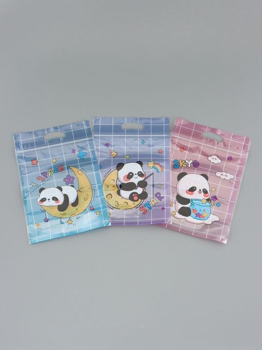 Цена за 50 шт. Пакет подарочный, с zip-lock застежкой, "Панда на луне", 15х23 ± 1см МИКС