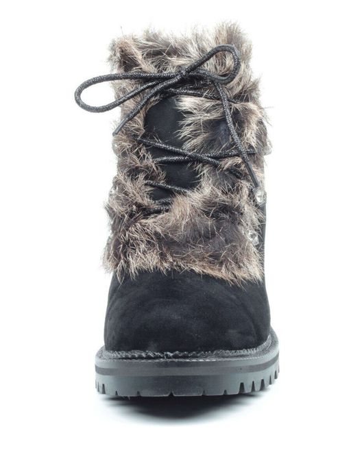 04-AH25-2 BLACK Ботинки зимние женские (натуральная замша, натуральный мех) - Фабричный китай фото 10