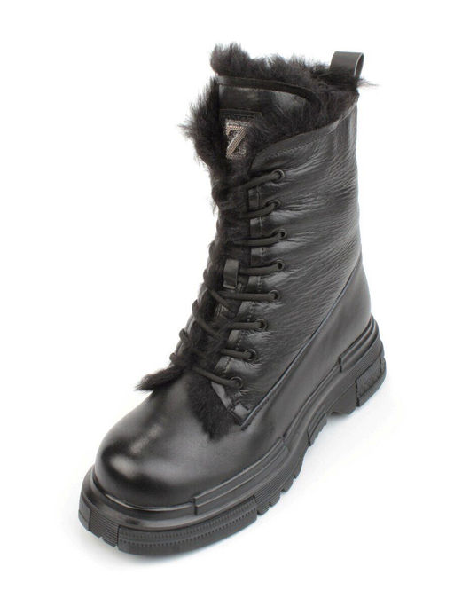 04-YPM5822A BLACK Ботинки зимние женские (натуральная кожа, натуральный мех)