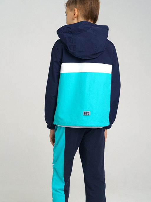 12211167 Куртка с полиуретановым покрытием для мальчиков, голубой,тёмно-синий,белый