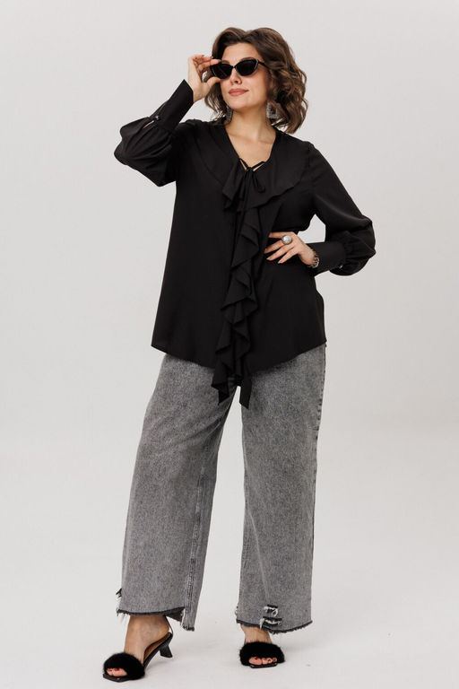 Блуза ANELLI 1679-Р черная романтика  фото 10