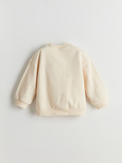 Bisiklet Yaka Ay? Teddy Bask?l? K?z ?ocuk Sweatshirt