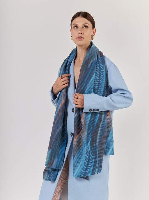 Большой, мягкий, тонкий и очень нежный двусторонний палантин с рисунком - Tantino фото 3