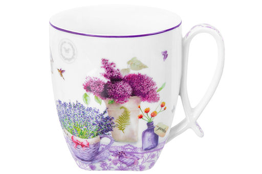 Кружка 300 мл 11*8,3*9,5 см Лаванда, NEW BONE CHINA