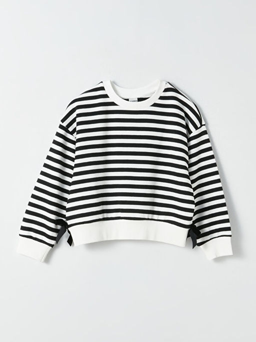 Bisiklet Yaka ?izgili Uzun Kollu K?z ?ocuk Sweatshirt - Waikiki фото 2