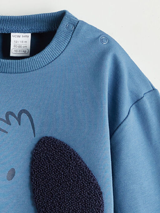 Bisiklet Yaka Erkek Bebek Sweatshirt ve E?ofman Alt 2li