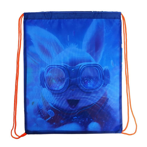 Мешок для обуви 420 х 340 мм, Calligrata МСО-5С, (мягкий полиэстер, плотность 210D), Пушистый дружок заяц  фото 3