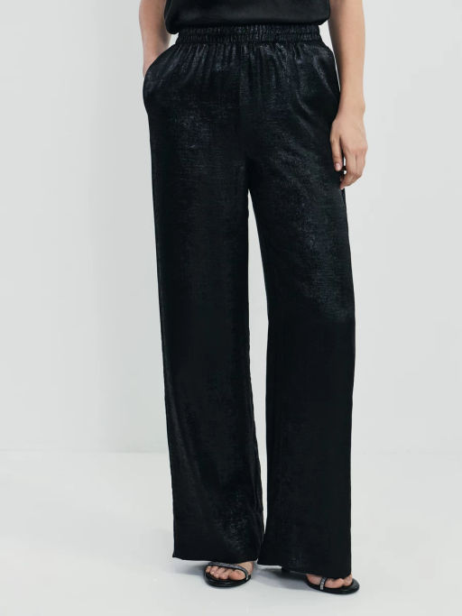 Прямые брюки из блестящей ткани / Zarina