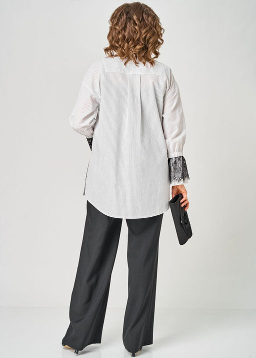 Блуза EVA GRANT 5002 белый в полоску