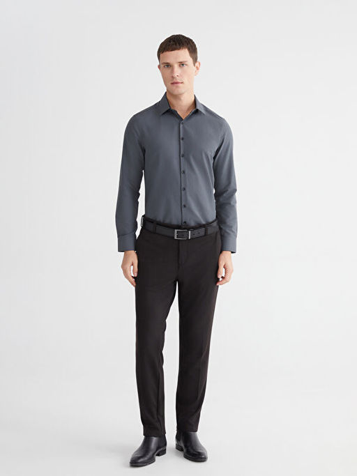 Slim Fit Uzun Kollu Poplin Erkek G?mlek