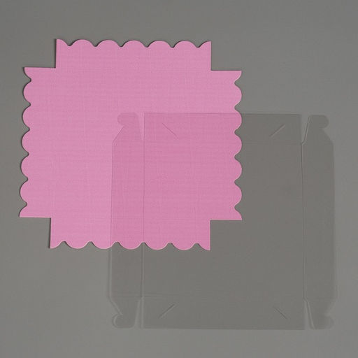 Цена за 10 шт. Коробочка для печенья с PVC крышкой, сиреневая, 12 х 12 х 3 см - UPAK LAND фото 4