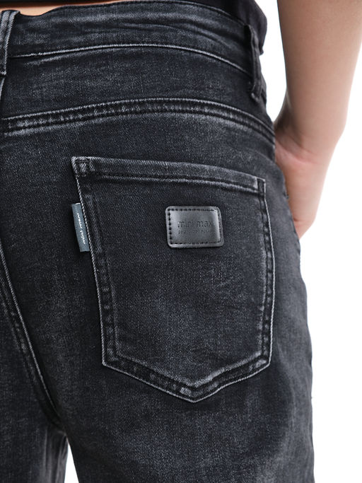 Джинсы чёрные для девочки 33-1095 черный - Mini maxi фото 9