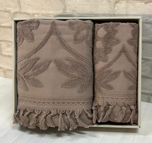 Набро полотенец EFOR из 2-х предметов (50*90.70*140) модель ELIZ (кофейный) KOFE