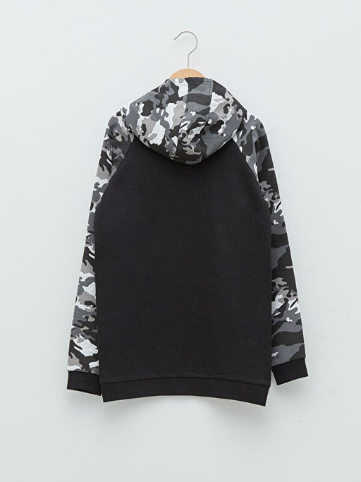 Kap??onlu Bask?l? Uzun Kollu Erkek ?ocuk Sweatshirt - Waikiki фото 2