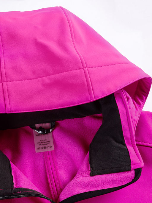 Парка спортивная женская с капюшоном softshell розового цвета 9568R - Mtforce фото 3