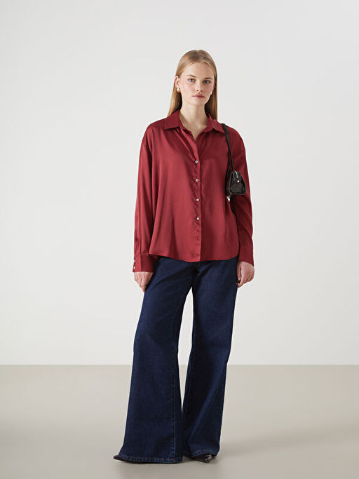 Oversize Saten Kad?n G?mlek