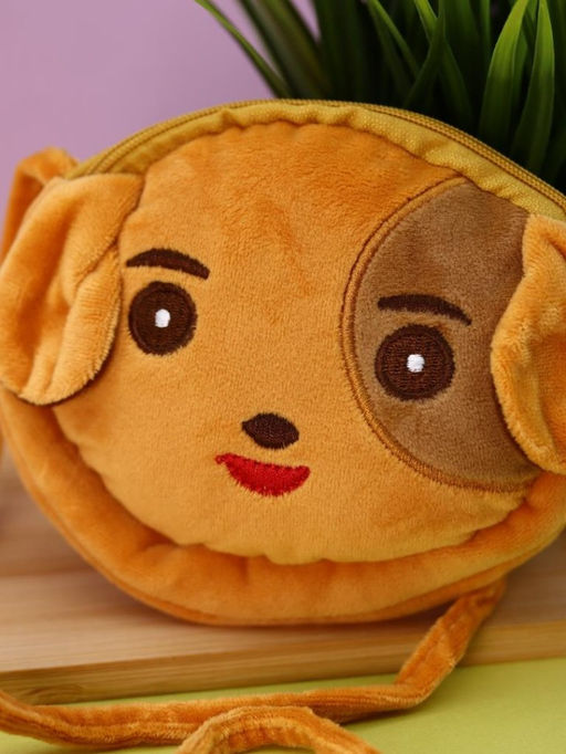 Сумочка плюшевая "Cute dog", brown (13*11,5 см)