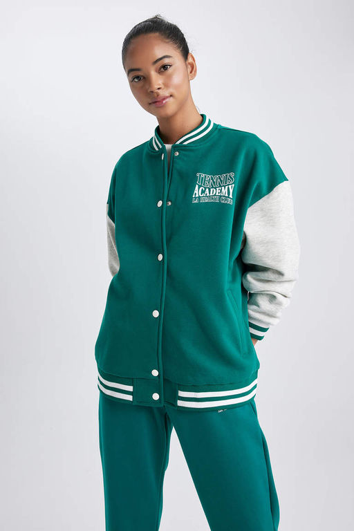 DeFactoFit Кардиган-бомбер оверсайз из двойной плотной ткани  фото 7