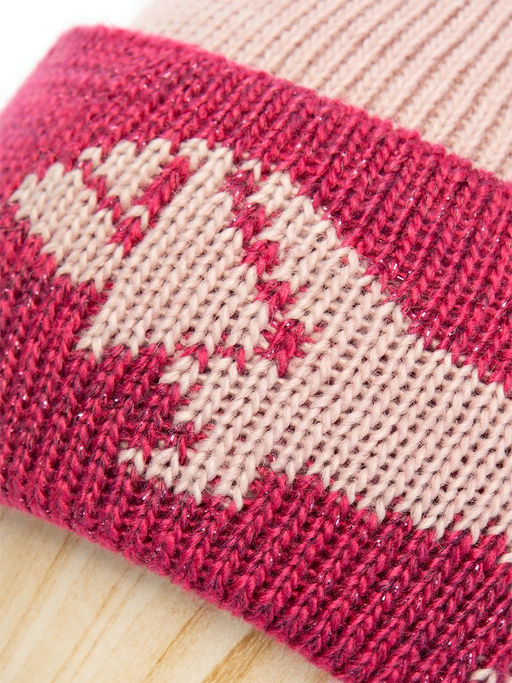 Шапка жен. шерсть+акр LB-BR55035 pink/d.pink